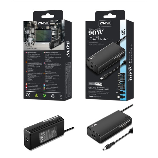 Charger mtk 90w Universal Manual Notebook 10 Connectors at718 (0051902) Charger mtk 90w Universal Manual Notebook 10 Connectors at718 (0051902)